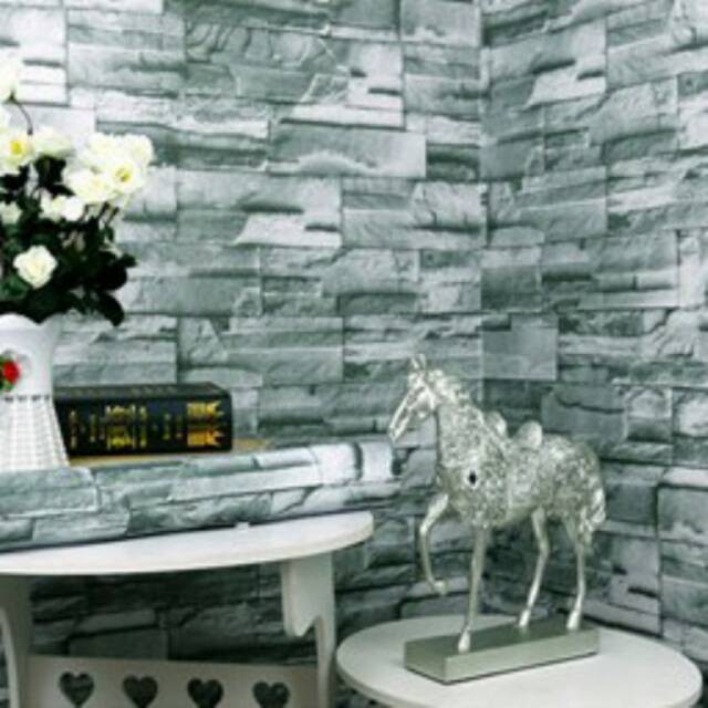 WALLPAPER DINDING STICKER  MOTIF BATU ALAM ANDESIT 10M