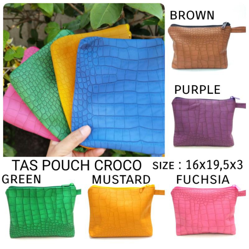 tas pouch croco simple bagus jahitan rapi murah terbaru hitz