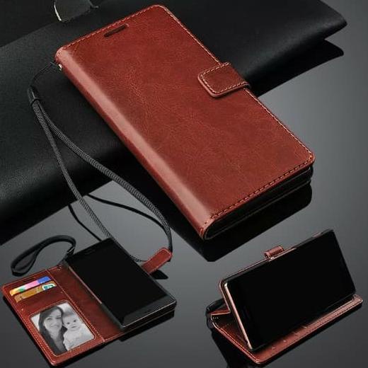 LEATHER FLIP COVER WALLET OPPO RENO 3 2020 CASE KULIT CASING - HITAM