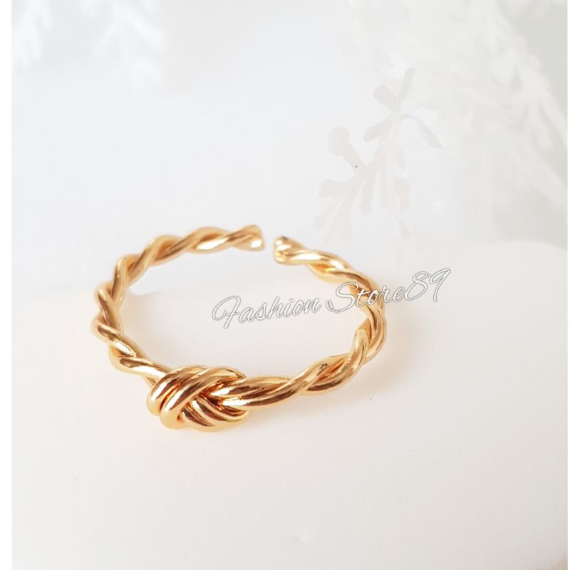 Cincin Flexibel Perhiasan impor Fashion Lapis emas 18k Cincin dewasa free size Fashion