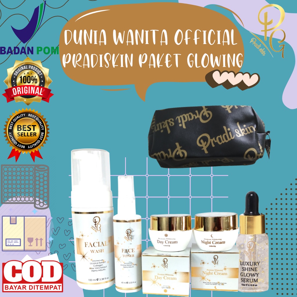 SKINCARE PRADISKIN PAKET GLOWING MEMUTIHKAN (5