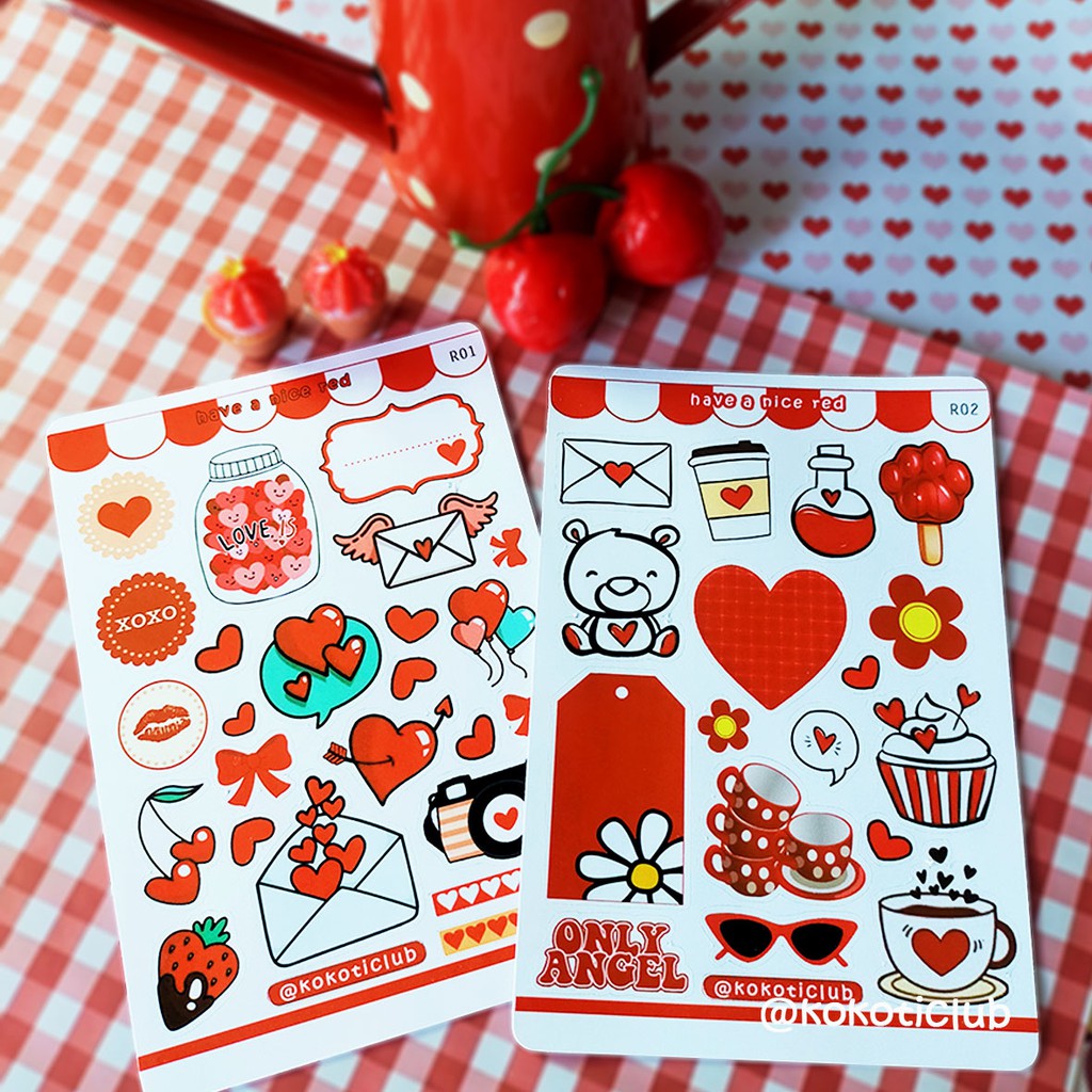 

Sticker Waterproof Red Edition/Sticker Deco/Sticker Aestetic/Sticker Tumblr