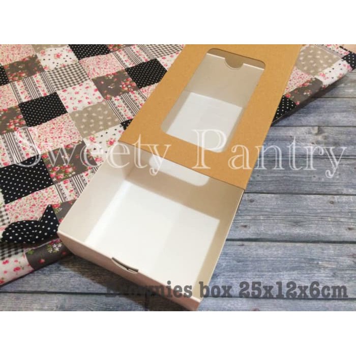 

Unik Dus kue Box kue Kemasan kue brownies box brownies 25x12cm Murah