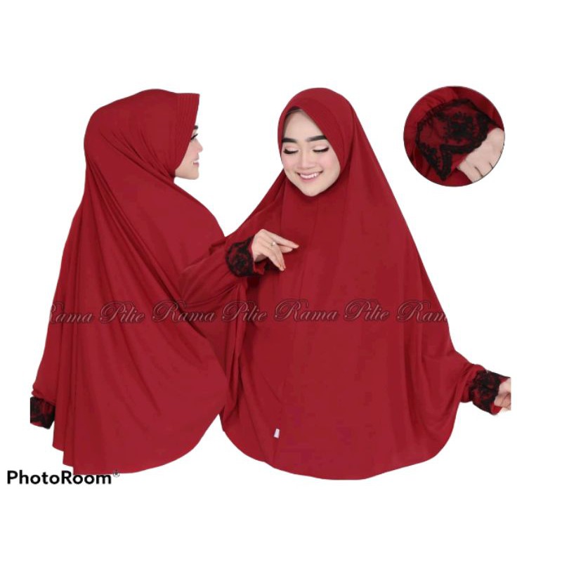 Jilbab Lengan Instan Brukat Kerudung Tangan