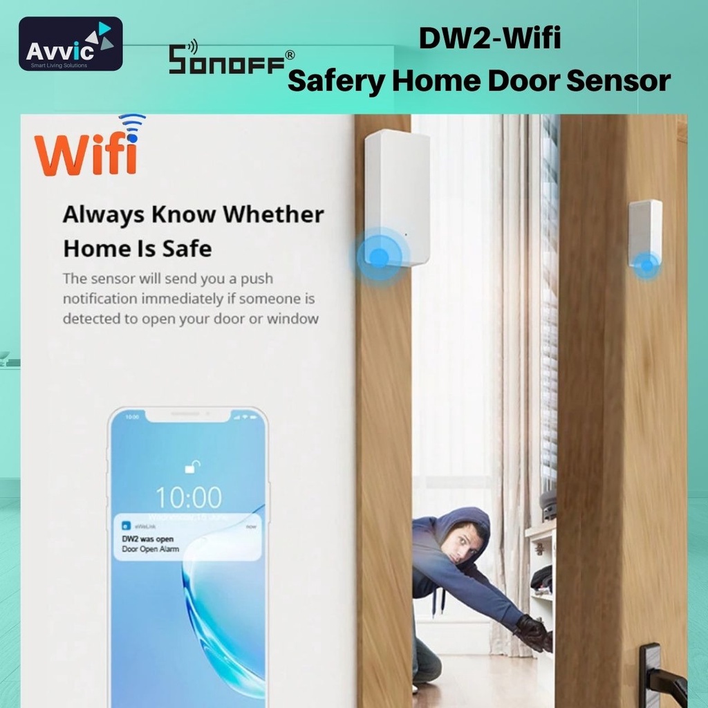 SONOFF DW2 Smart WiFi Door Sensor Door Window Dedector e-WeLink App Notification Alert Smart Home