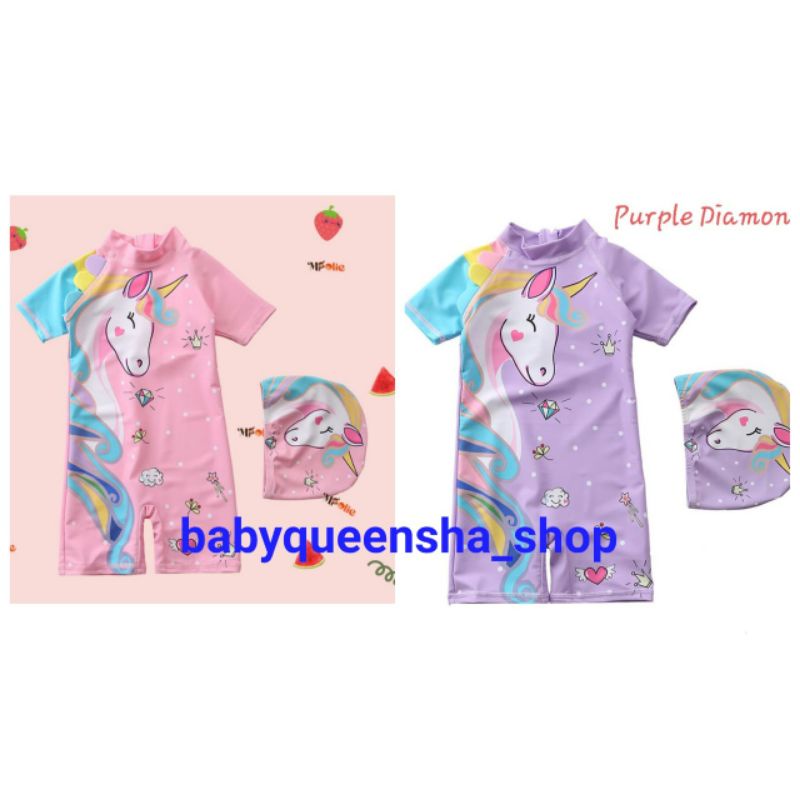baju renang anak unicorn diamond/baju renang anak unicorn/baju renang unicorn/baju renang anak impor