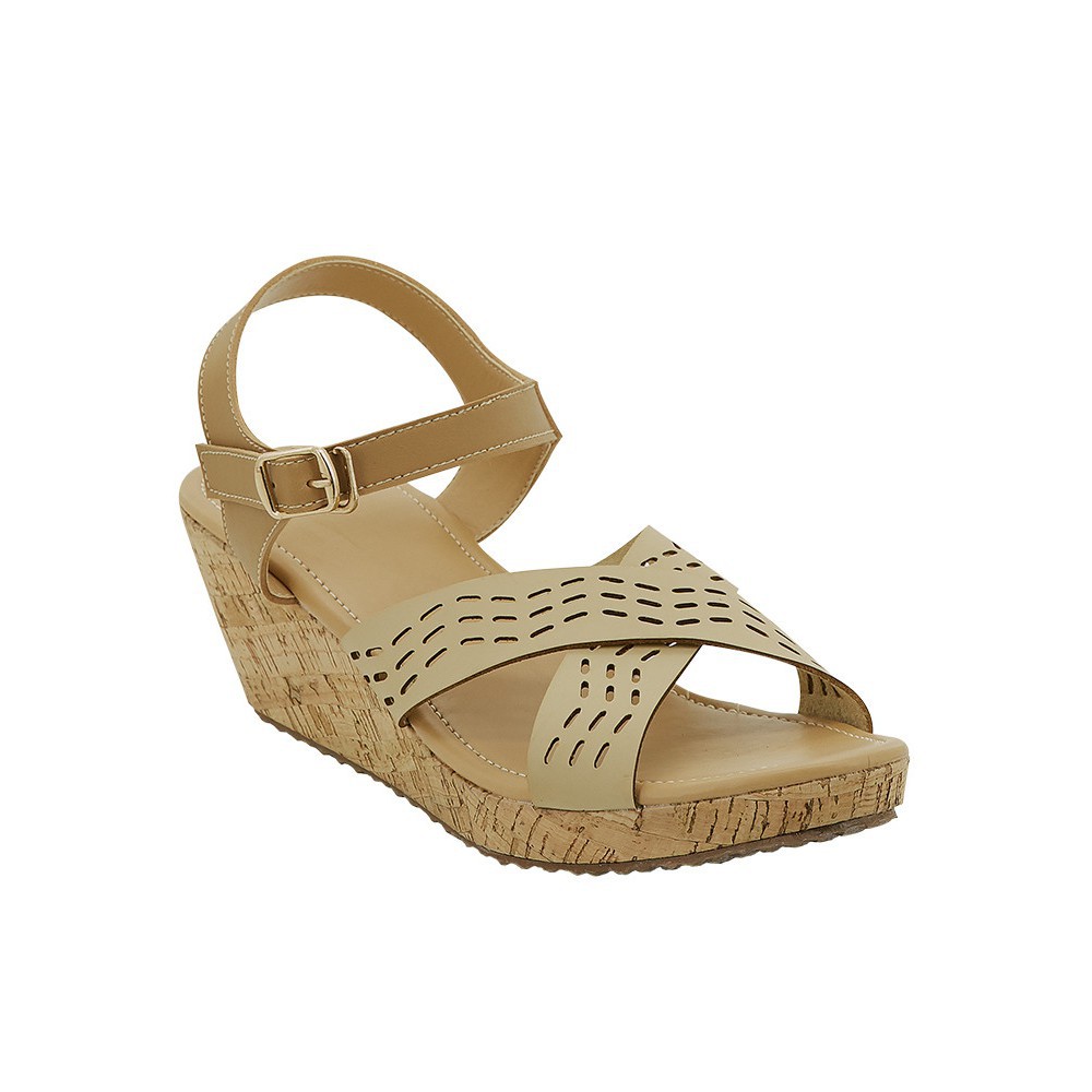 SANDAL WANITA SOPHIE PARIS DEBORA F1620M4 SIZE 38 WEDGES TALI COKLAT DISKON MEMBER PROMO TERMURAH