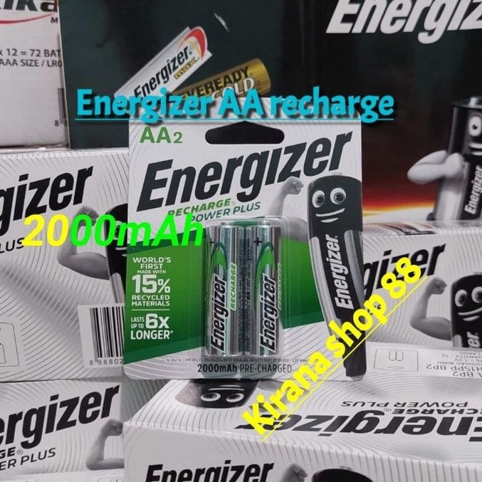 batre recharge ENERGIZER AA isi 2 pcs / baterai cas A2 2000mAh battery