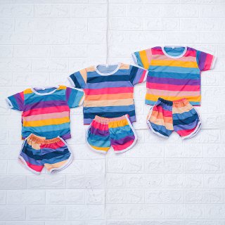 AFI - MC - Set Anak Anak Motif / Setelan Baju Anak Laki Laki / Setelan Kaos T-shirt Lengan Pendek-Fukuya - Kuning