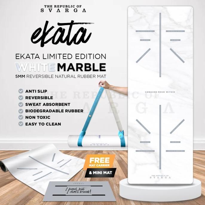 Matras Yoga Mat 5mm Ekata White Marble Limited Edition