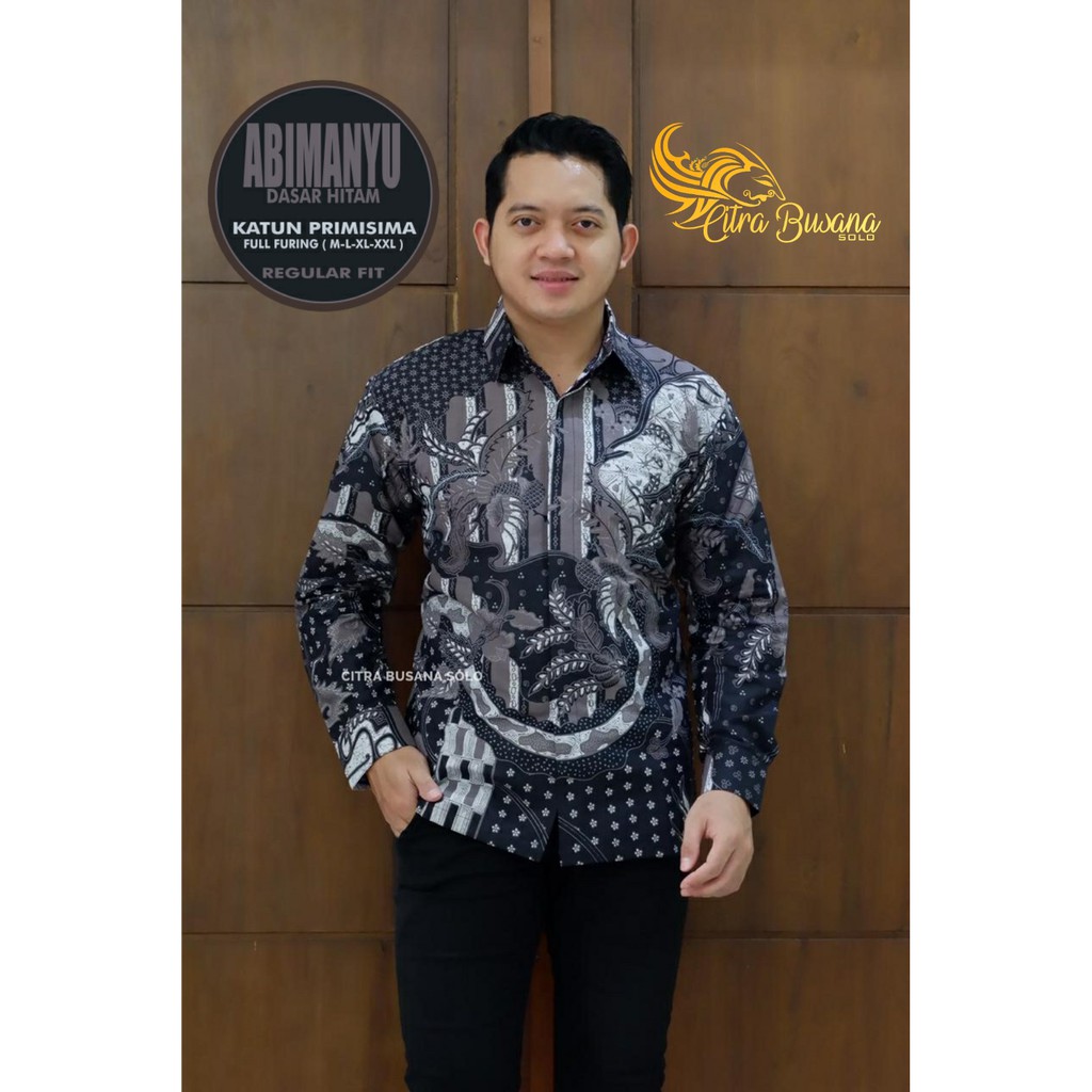 ABIMANYU LAWASAN Kemeja Batik Pria Full Furing Bahan Katun Halus Primisima