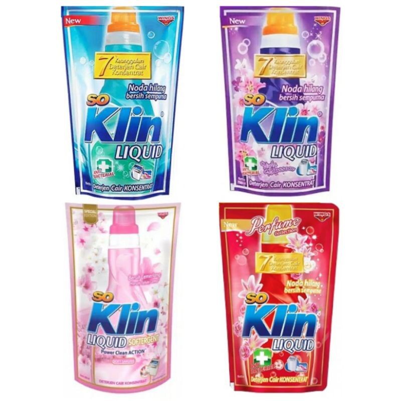 Soklin Liquid 750ml | So Klin Cair 750 ml Refill | Soklin Liquid Detergen Cair