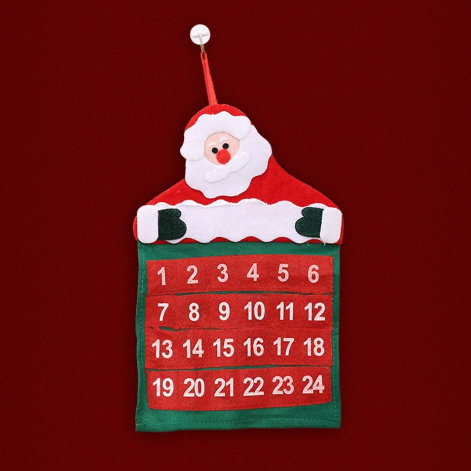 

XKNA kalender natal flanel christmas calendar countdown hiasan dekorasi aksesoris