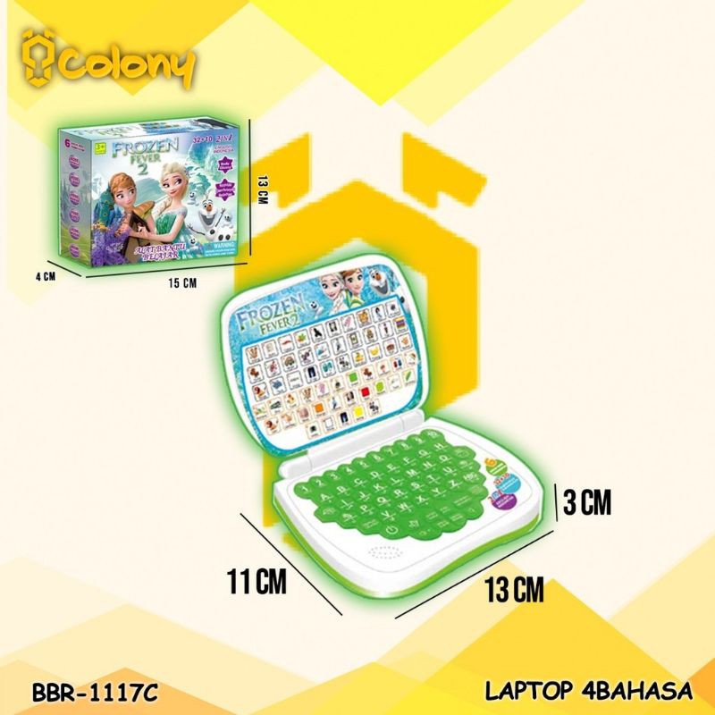 Mainan Edukasi Laptop Anak Karakter 4 Bahasa BBR 1117