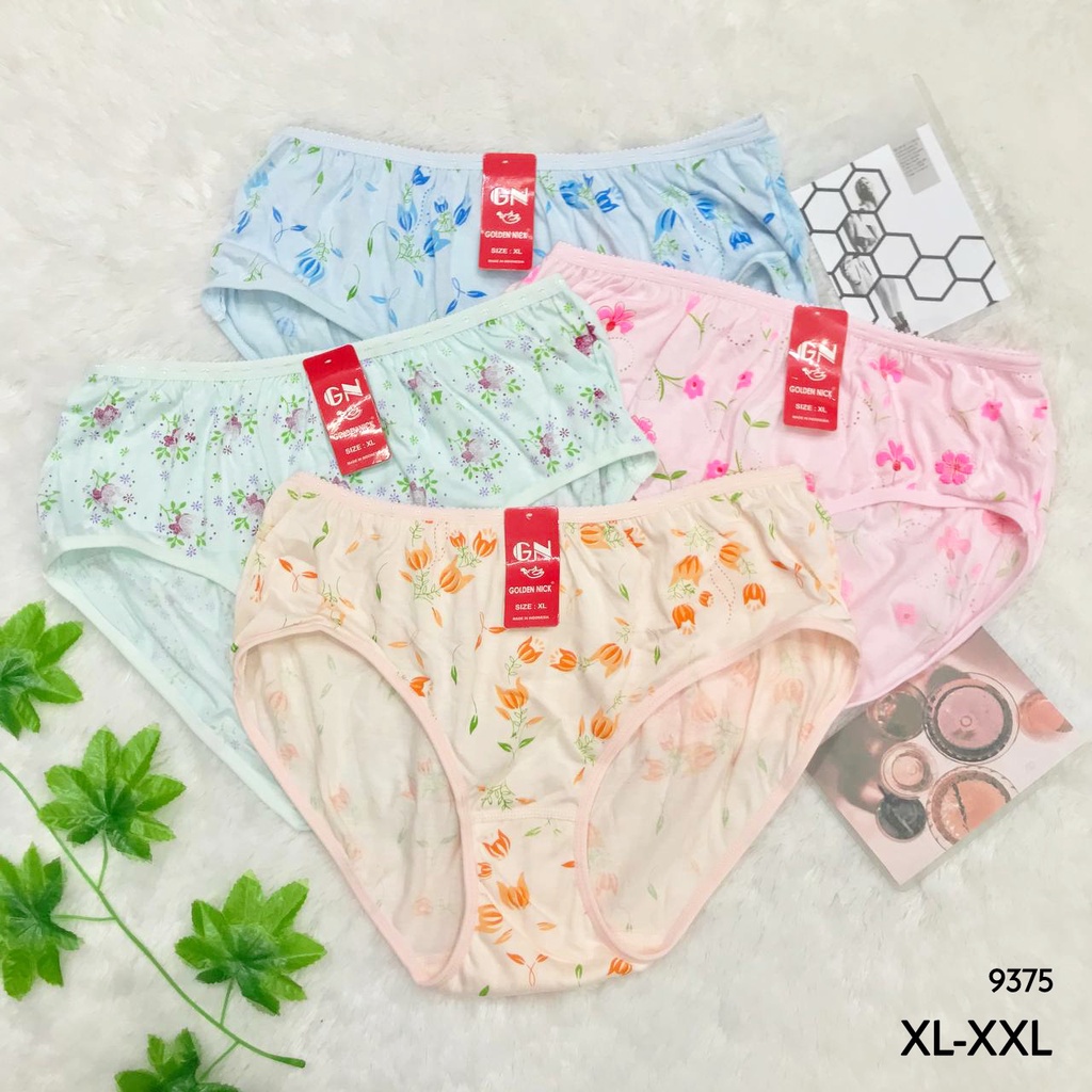 RVC75 - GOLDEN NICK Celana Dalam Wanita JUMBO M L XL XXL CD Cewek Katun Polos Underwear Dewasa Impor