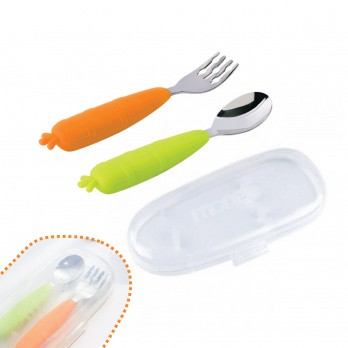 Monee Kids Spoon &amp; Fork Sendok Garpu Makan Bayi - Mix Color