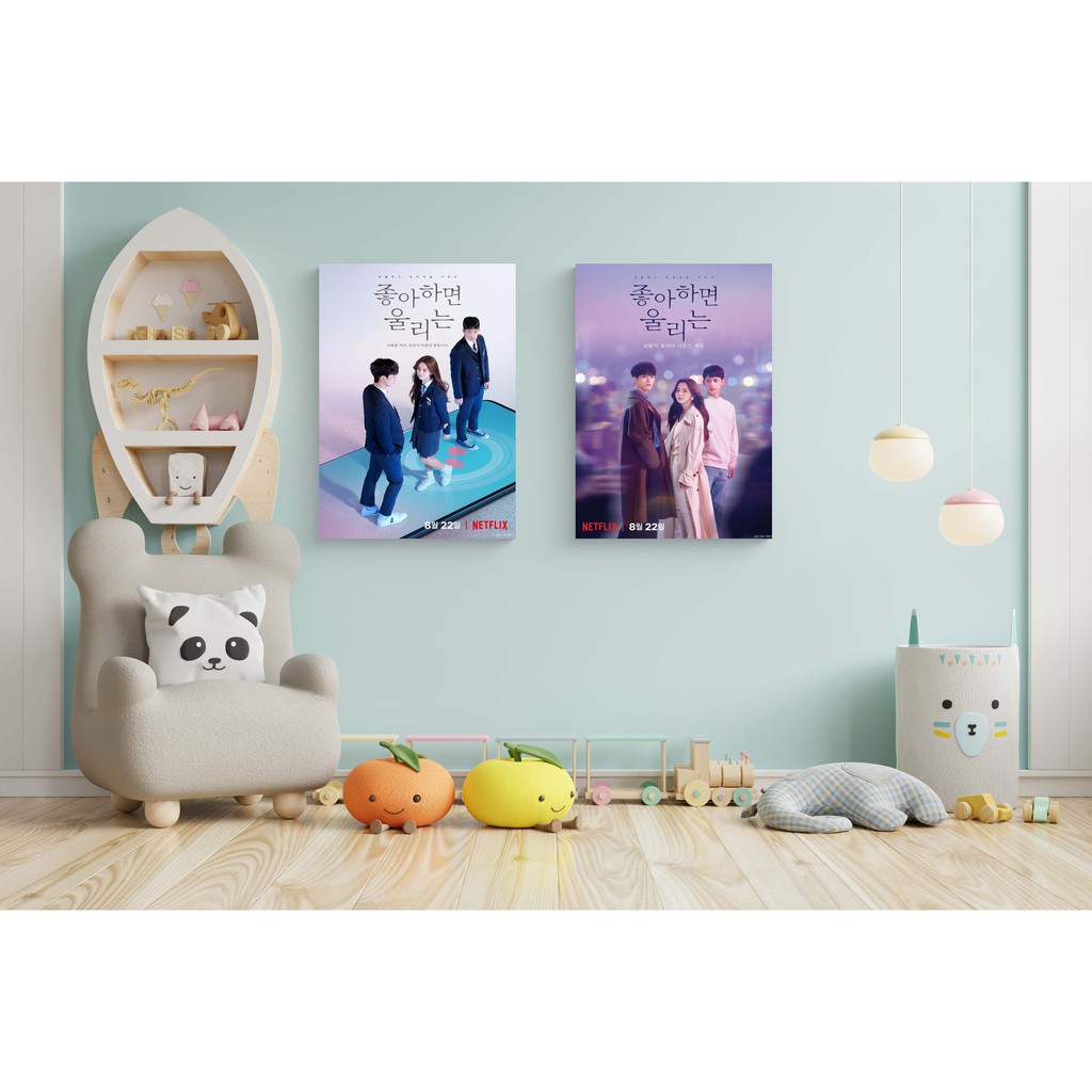 POSTER film Drama Korea Love Alarm Kim So-hyun Song Kang hiasan dinding kayu dekorasi rumah