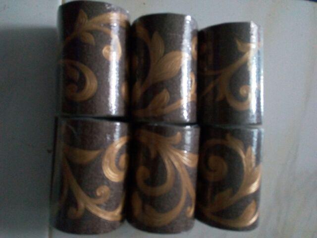 Wallpaper Dinding Border Coklat/merah Klasik 7,5cm