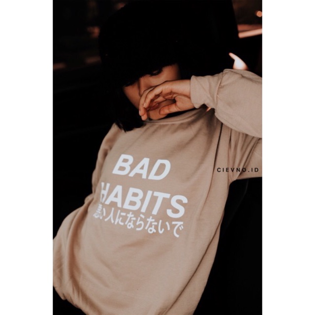 B.SWEATER BAD HABITS JAPAN (SILVER REFLCTIVE) Size M - XXXL