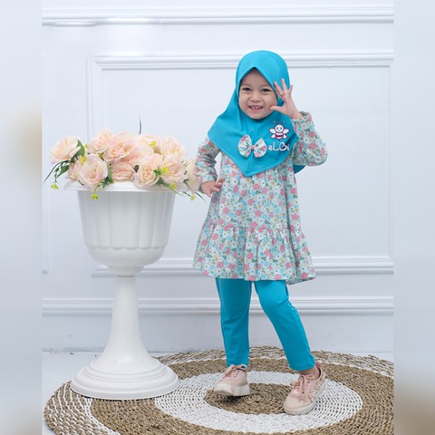 Baju Anak Taalia Legging Set / Baju Muslim Anak Perempuan eLBi Cantik 1-6 Tahun / Gamis Anak