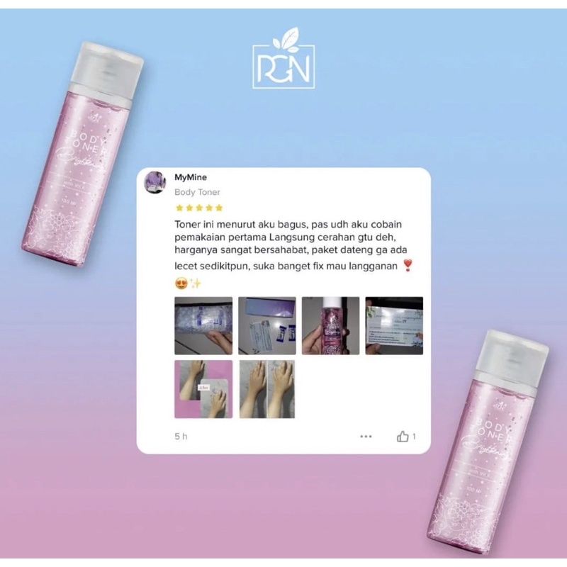 READY! TONER BADAN RGN BEAUTY CARE BODY TONER WITH VITAMIN E RGN BEAUTY CARE REGINA BEAUTY CARE TONER BADAN PERONTOK DAKI