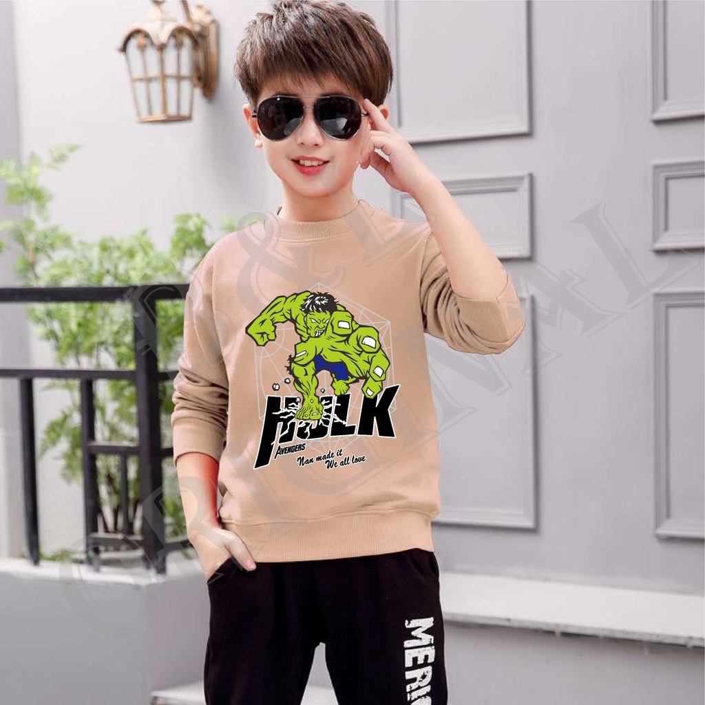 BS//COD//BAJU KAOS ANAK ANAK HULK/TANGAN PANJANG GOOD QUALITY