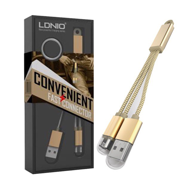 CABLE USB LIGHTNING LDNIO 2 IN 1 TYPE LC89