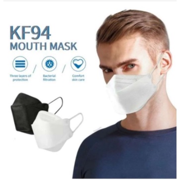 Masker Korea KF94 4ply Isi 10 Pcs Warna Putih Dan Hitam Protective Mask Kesehatan