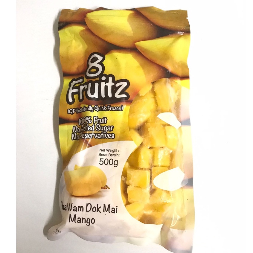 8 Fruitz IQF Mango Thailand IQF / Mangga Beku 500 gr