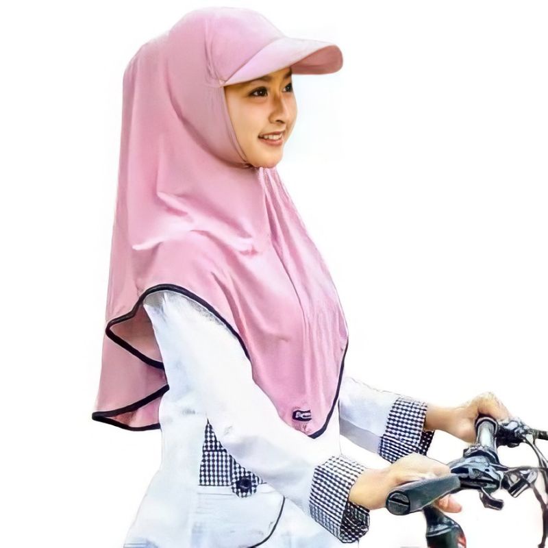 ENUARI Hijab Topi Sporty /Jilbab Topi Olahraga List Trendy Allsize