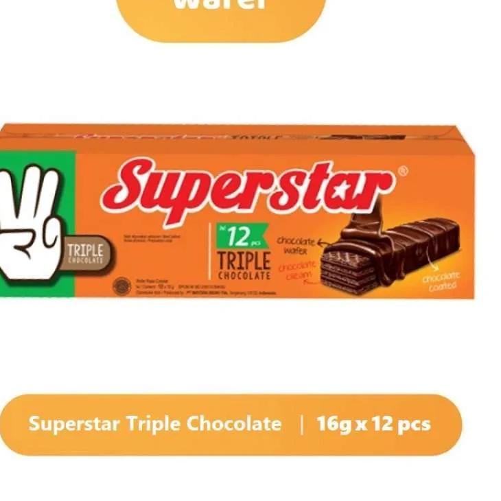 

New Arival✨ Wafer Superstar Triple Chocolate Coklat [16 g/ 12 pcs/Box] | Termurah | Terbaik | Original