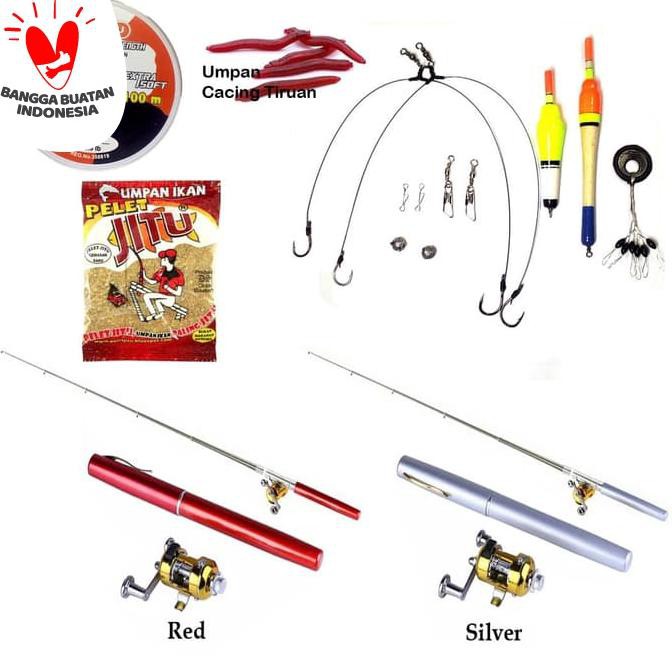 HOT PROMO 1 Set Joran Pancing Pena Mini / Pancingan Pena Mini 1 Set