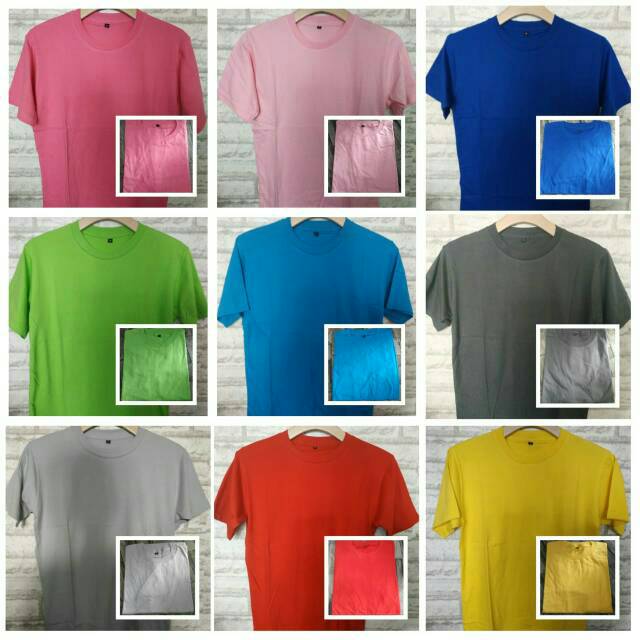  Kaos  Polos Pendek Twotone Misty 30 S Pria Dan Wanita Warna  