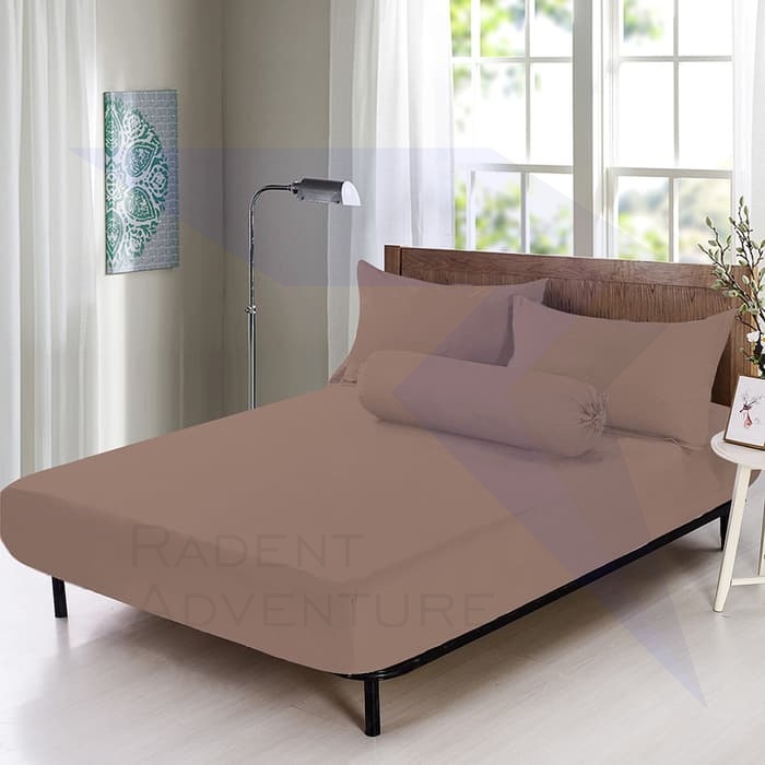 INFORMA- SPREI - FITTED SHEET COFFEE 180X200+35CM Murah Keren