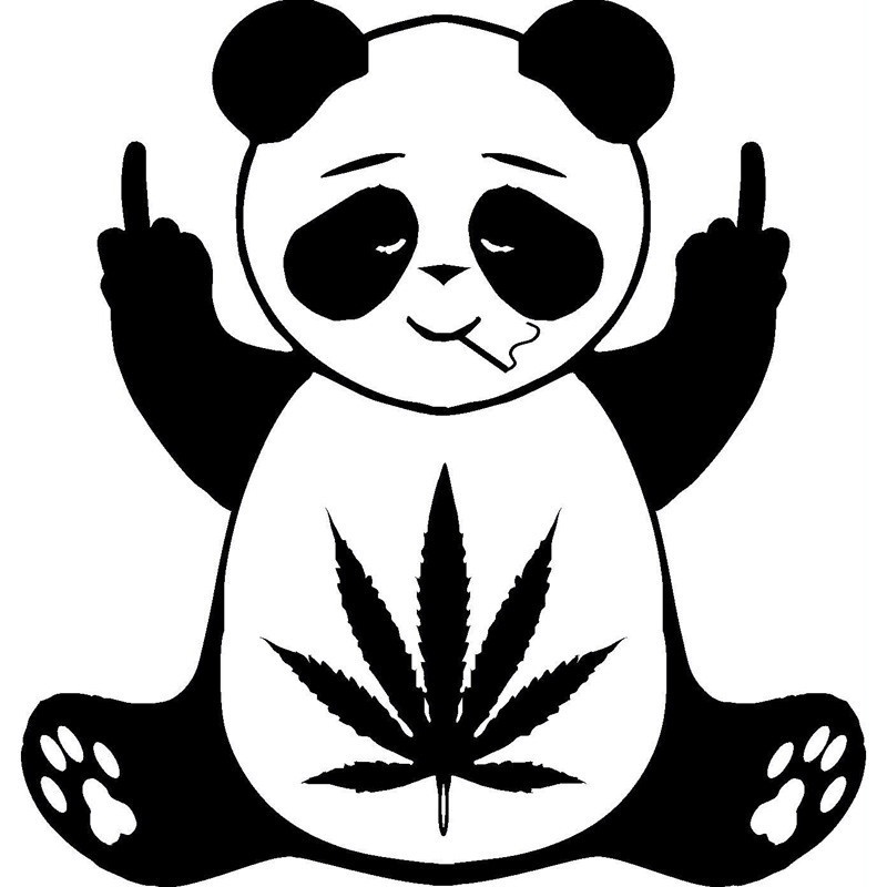 Stiker Cutting Panda jari tengah untuk kaca mobil terlaris keren