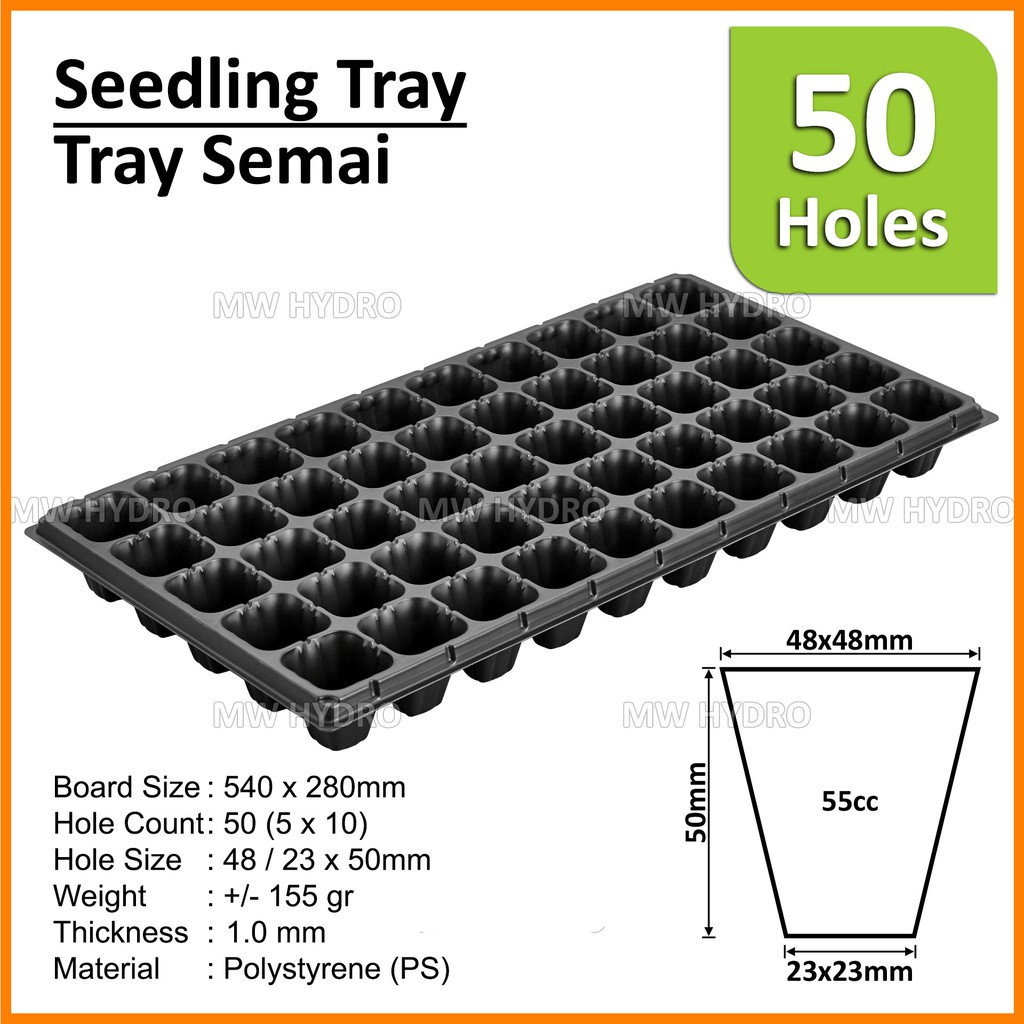 5 pcs - Tray Semai / Seedling Tray - 50 lubang
