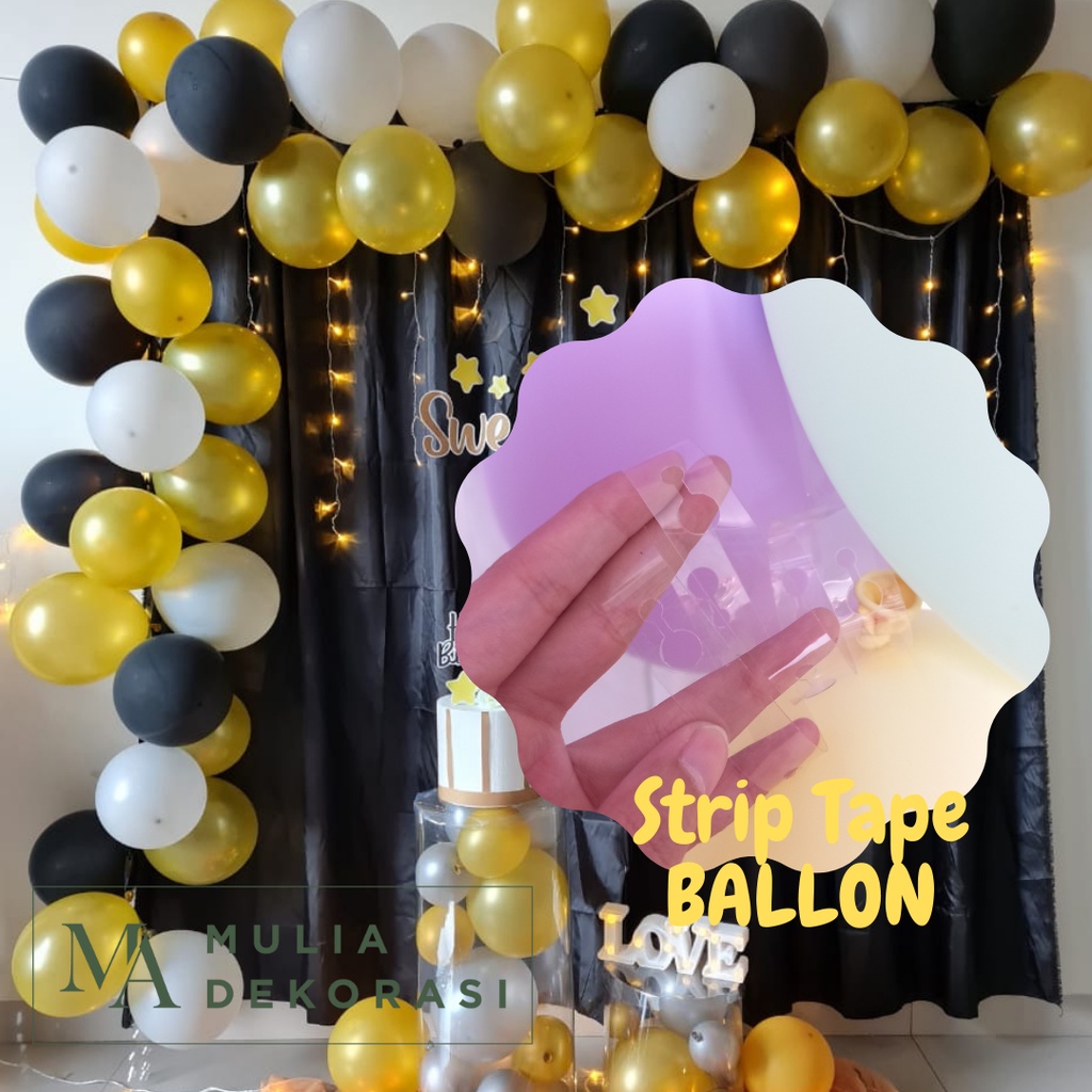 Strip Tape Rell Klip Chain Balon Dekorasi Ultah Aqiqah 5 Meter