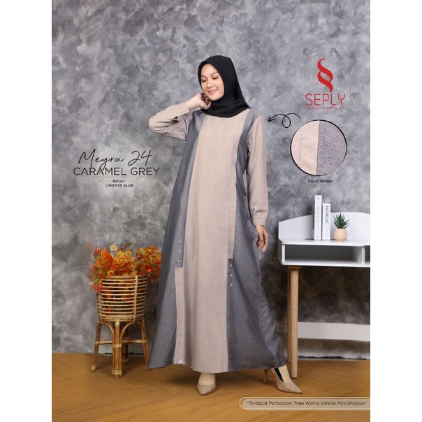 [READY] SEPLY GAMIS MEYRA 24 PINK DAN CARAMEL GREY