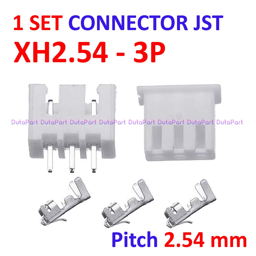 1 SET Connector JST XH2.54 - 3P - Male Female Pin Kaki Lurus 2.54mm Molex