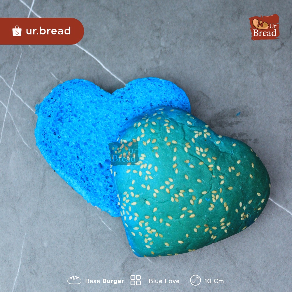 Roti Burger Love Biru 10cm | Base Burger Love 10cm Blue