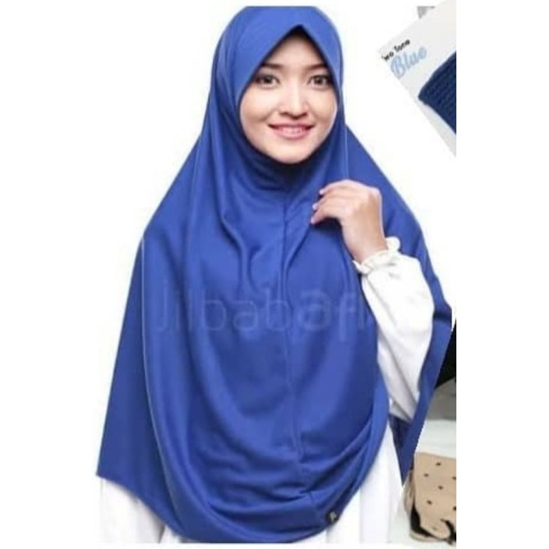 jilbab hijab jumbo bergo kerudung langsung instan biru navy