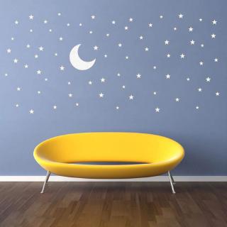 Stiker Dinding dengan Bahan Mudah Dilepas dan Gambar Bulan Stiker Dinding dengan Bahan Mudah Dilepas dan Gambar Bulan