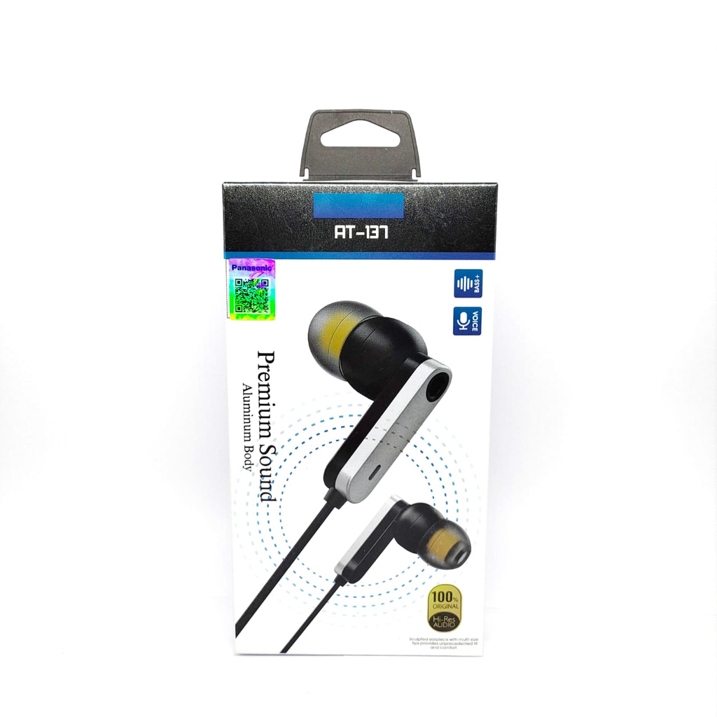 Headset Panasonic AT-137 premium sound headset BASS+, aluminium
