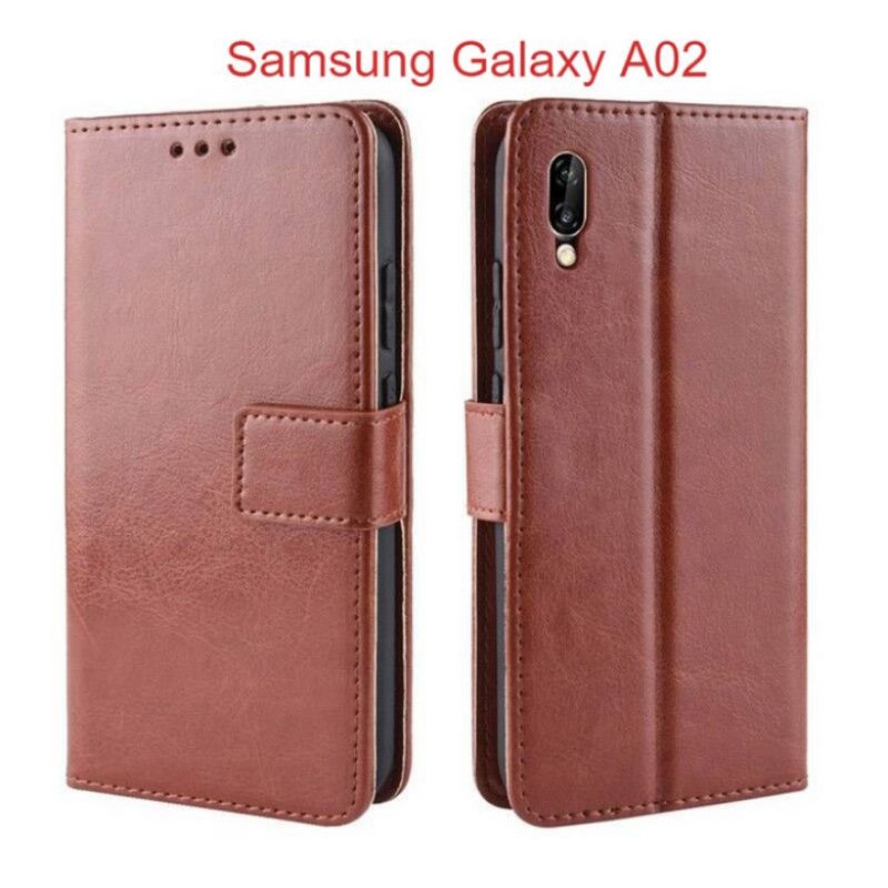 flipcase wallet samsung A02 M02 case dompet leather case+Gantungan