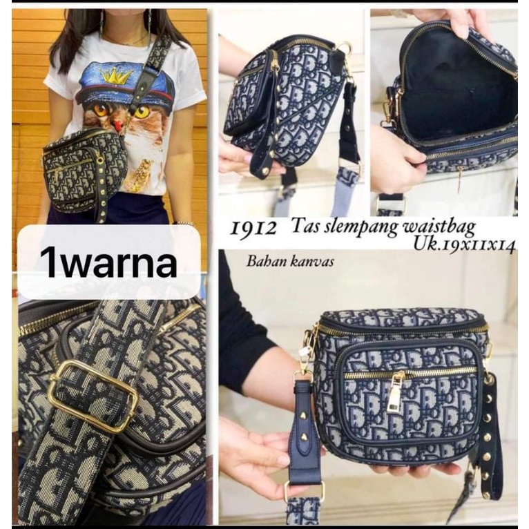 BEST SELLER tas wanita kekinian fashion slingbag ovale kanvas sling bag