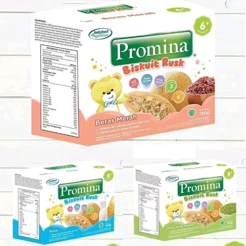 PROMINA rusk 6+ Biskuit Susu Box/ Biskuit bayi /Makanan bayi - 130gr