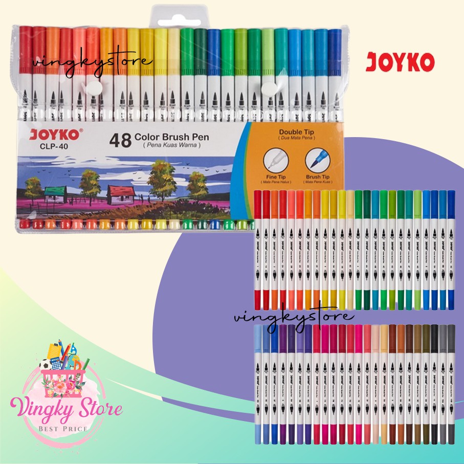 

Color Brush Pen / Pena Kuas Warna CLP-40 48 Warna Joyko