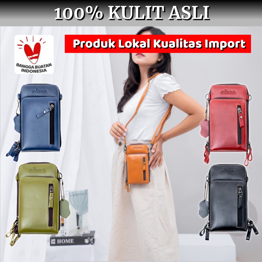 Tas Wanita Kulit Asli Kecil Mini Branded Original Alona Siren Minibag Tas Sling Bag Selempang Wanita