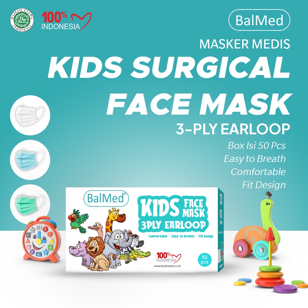 Masker Anak 3 Ply Earloop BalMed