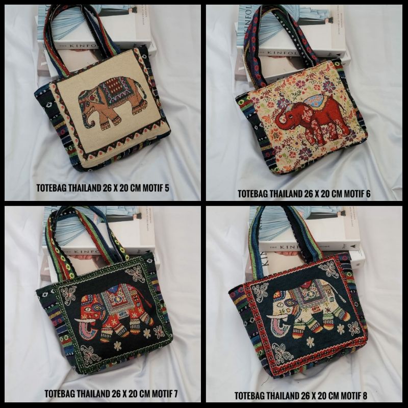 Totebag Kanvas Kecil Motif Gajah